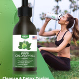 Chlorophyll Liquid Drops - 100% Natural Energy Booster and Immune Support - Internal Deodorant and Detox - Altitude Sickness Relief - Fast Absorption, Vegan & Non-GMO - 120 Servings(100mg)